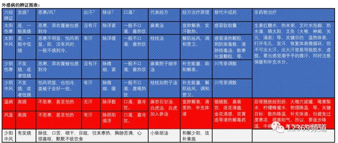 Practical Differential Diagnosis Chart and Interpretation of Exogenous Diseases in the Treatise on Cold Damage